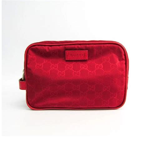 gucci red cosmatic pouch|Gucci makeup bag free gift.